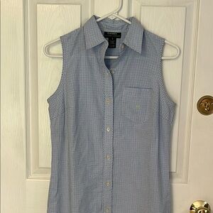 Ralph Lauren Light Blue Checkered Sleeveless Dress
